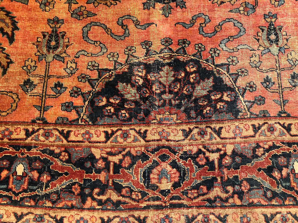 An Antique Worn Out Distressed Persian Tabriz Rug