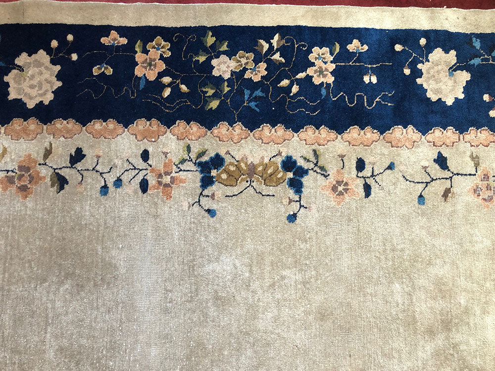 An Antique Plain Ground 8' x 10'Art Deco Chinese Rug