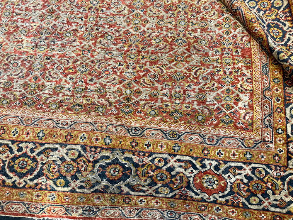 A Rare Antique 12' x 12' All Over Pattern Persian Mahal Rug Circa 1900