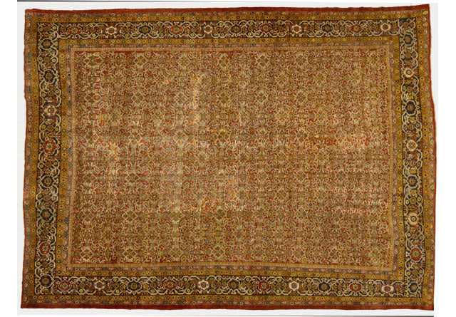 A Rare Antique 12' x 12' All Over Pattern Persian Mahal Rug Circa 1900