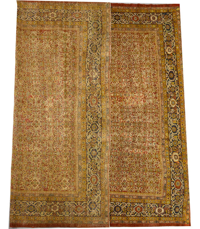 A Rare Antique 12' x 12' All Over Pattern Persian Mahal Rug Circa 1900
