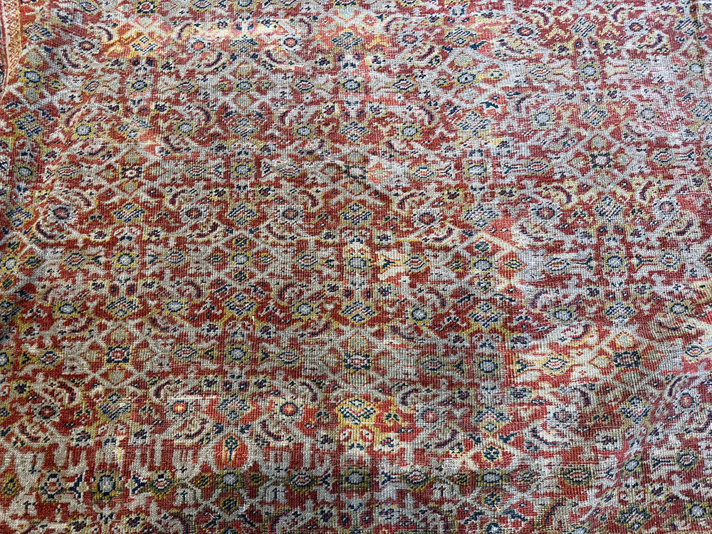 A Rare Antique 12' x 12' All Over Pattern Persian Mahal Rug Circa 1900