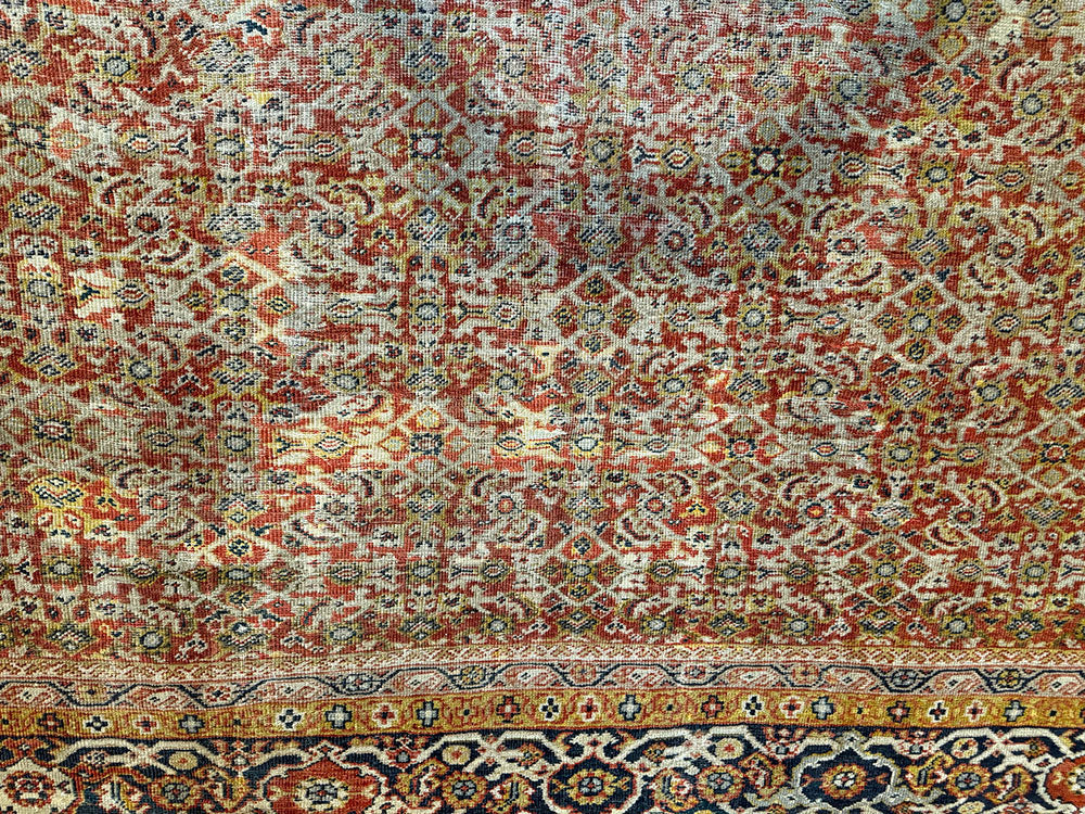 A Rare Antique 12' x 12' All Over Pattern Persian Mahal Rug Circa 1900