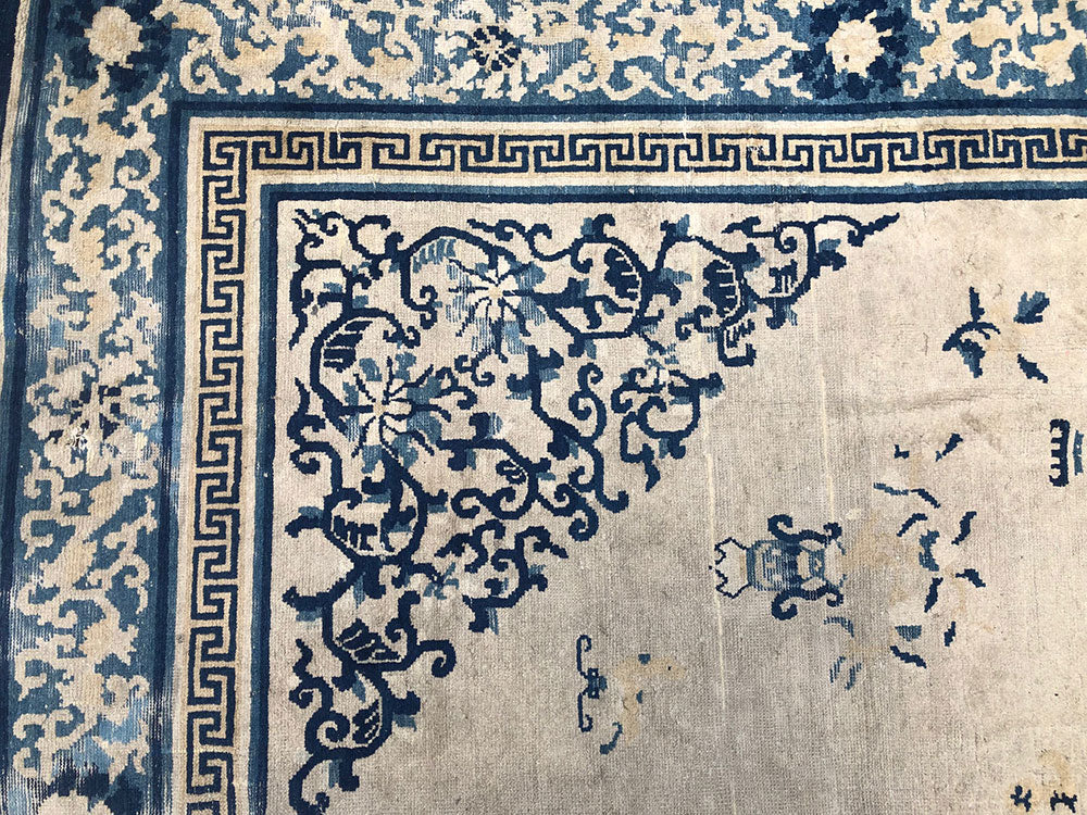 Antique Collectible Ningxia Chinese Rug Circa 1840