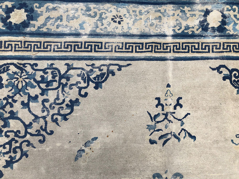 Antique Collectible Ningxia Chinese Rug Circa 1840