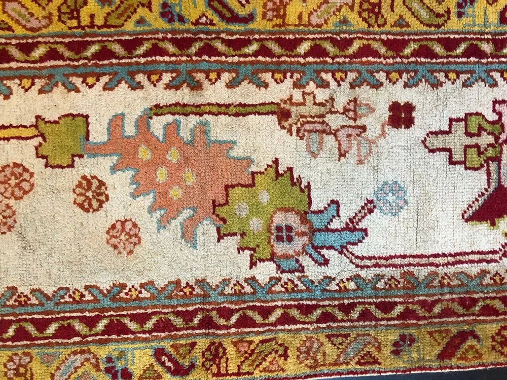 Antique 19th Century 2' x 14' Turkish Oushak Runner Rug