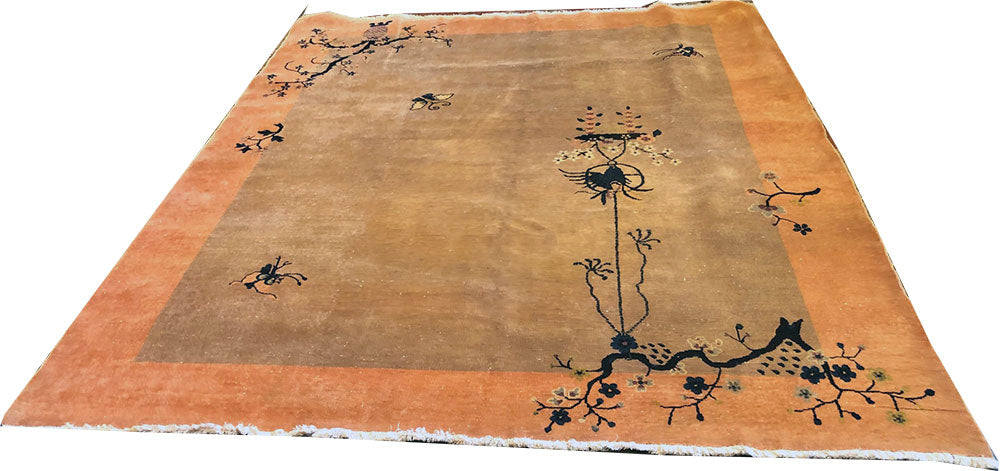 A Gorgeous Antique 7' x 8'-6" Art Deco Chinese Rug Circa 1920