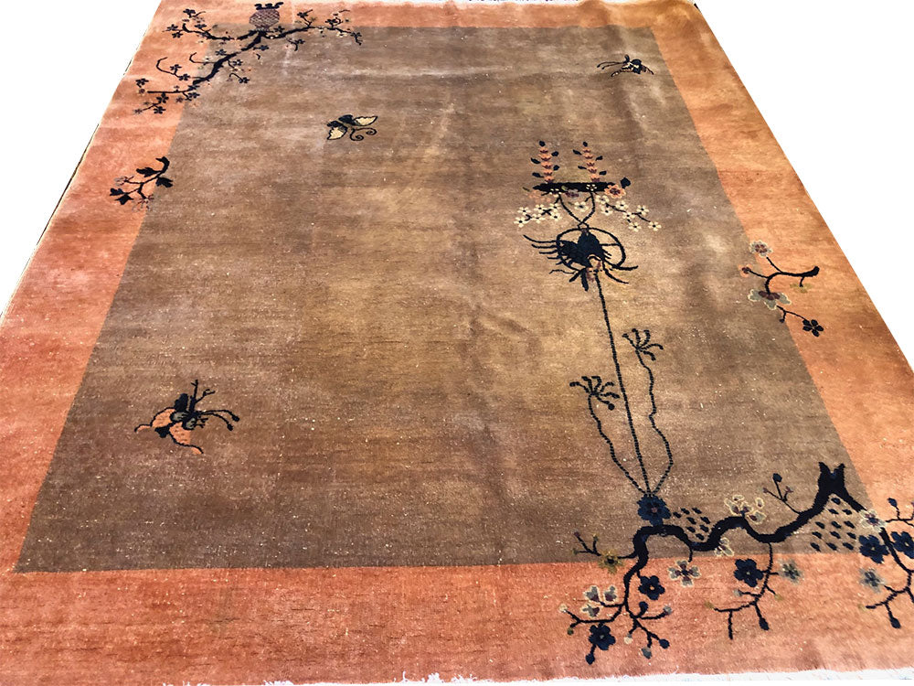 A Gorgeous Antique 7' x 8'-6" Art Deco Chinese Rug Circa 1920