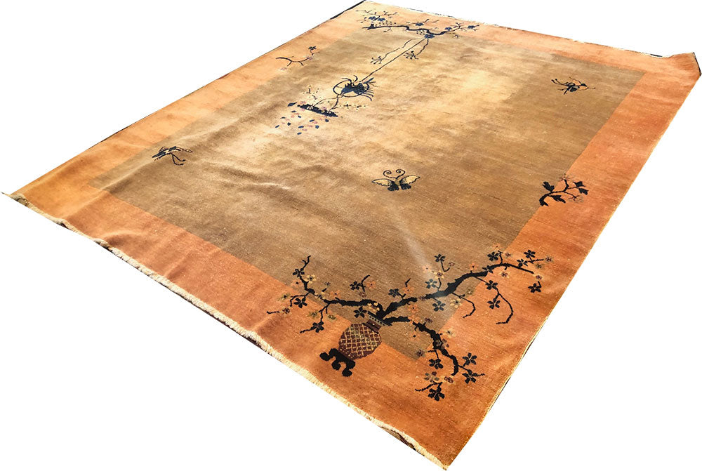 A Gorgeous Antique 7' x 8'-6" Art Deco Chinese Rug Circa 1920