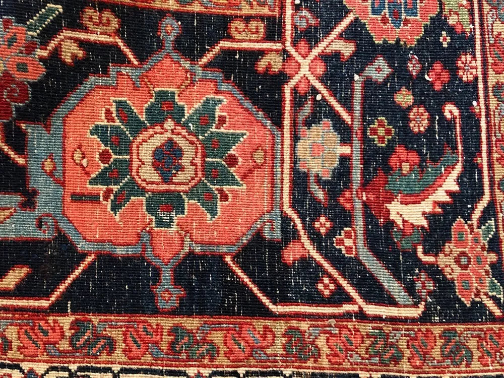 An Estate  Found Antique Mansion Size 15' x 26' Genuine  Persian Serapi Rug