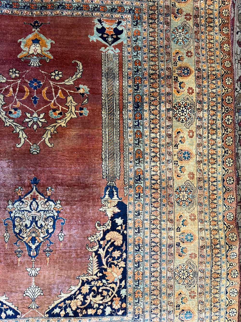A 19th Century 100% Silk Persian Haji Jallili Prayer Rug