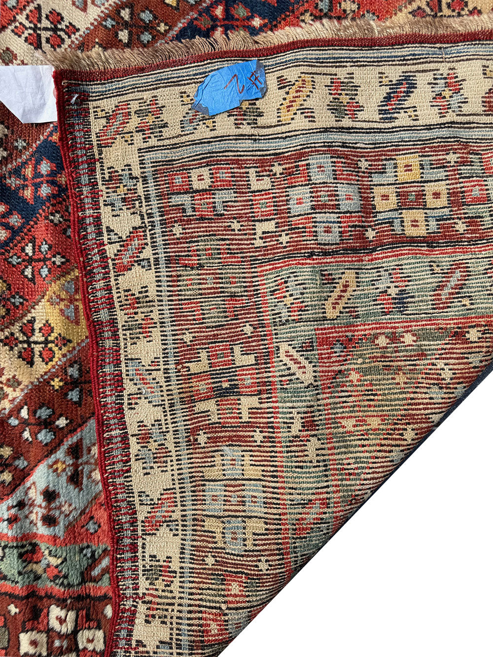 A Astonishing Antique Striple Design Caucasian Karabagh Runner Rug