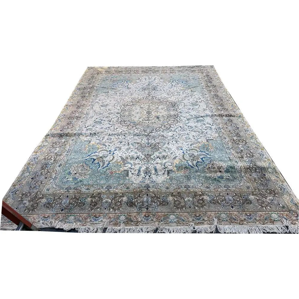 A Sensational 10' x 13' Silk & Wool 60 Raj Genuine Persian Tabriz Rug